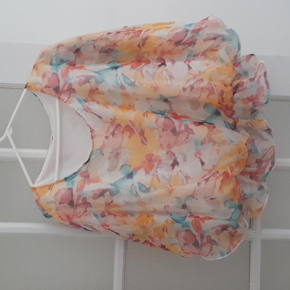 Frankie & Missy Multicolor Butterfly Print Top, Size L